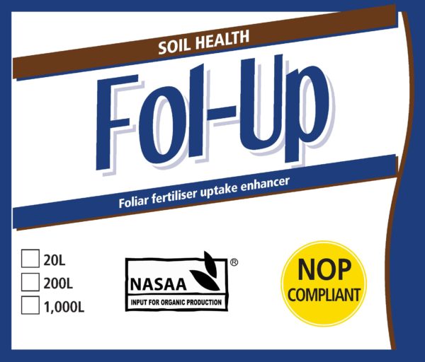 Fol-Up Organic Fertiliser Uptake Enhancer Label