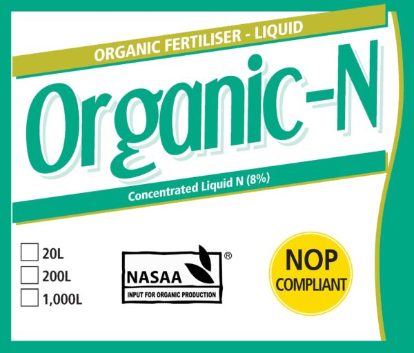 Organic Nitrogen Liquid Fertiliser Label