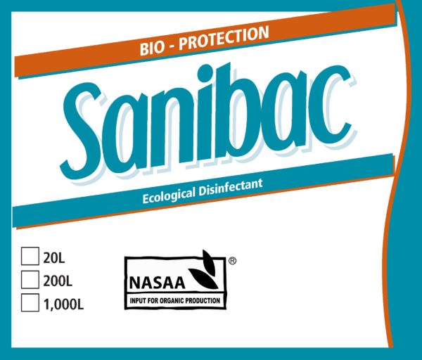 Sanibac Organic Ecological Disinfectant Label