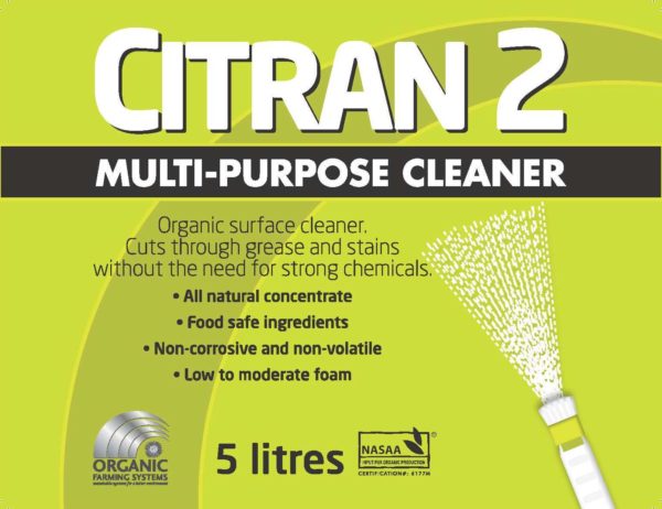 Citran 2 Organic Surface Cleaner Label